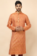  ORANGE JAQUARD LONG KURTA