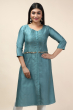 SEA GREEN CHANDERI Exclusive Long Kameez