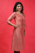 PEACH CHANDERI Exclusive Long KAMEEZ