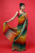 MULTICOLORED CHIFFON PRINTED SAREE