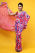 MULTICOLORED CHIFFON PRINTED SAREE