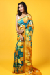 MULTICOLORED ORGANZA PRINTED SAREE