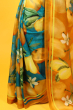 MULTICOLORED ORGANZA PRINTED SAREE