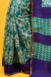 Green Geometric Printed Muga Tussar saree