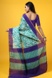 Green Geometric Printed Muga Tussar saree