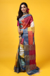 Multicolour Hand Painted Tusaar Saree