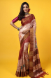 BROWN TUSSAR BATIK SAREE