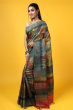 MULTICOLORED PRINTED TUSSAR SAREE