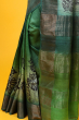 Green Printed Tusaar Saree