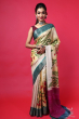 MULTICOLORED HAND PAINTED TUSSAR SAREE