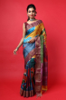 Multicolour Hand Painted Tusaar Saree