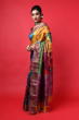 Multicolour Hand Painted Tusaar Saree