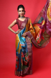 Multicolour Hand Painted Tusaar Saree