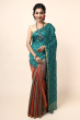 GREEN MUNGA TUSSAR PRINTED SAREE 