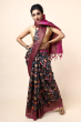 BLACK TUSSAR PRINTED SAREE