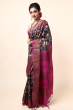 BLACK TUSSAR PRINTED SAREE