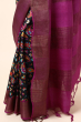 BLACK TUSSAR PRINTED SAREE