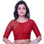 Red Cotton Silk Blouse