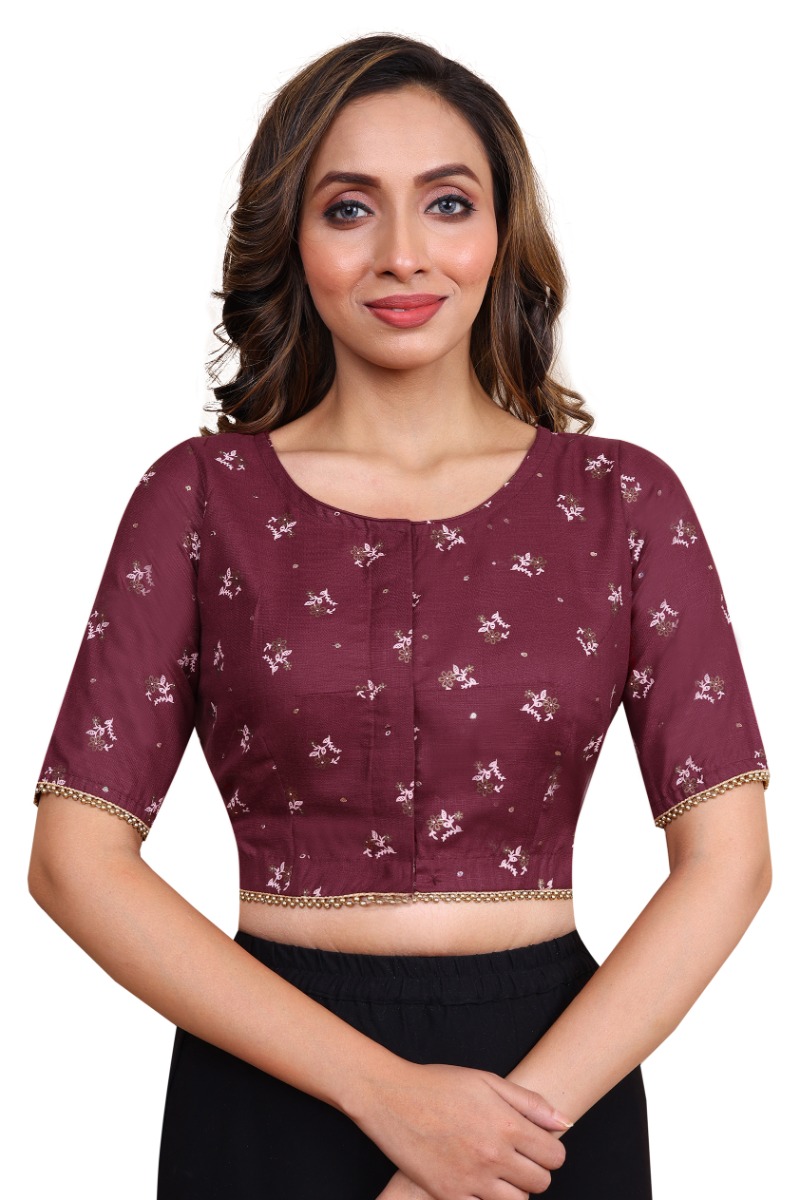 Maroon Flex Printed Blouse